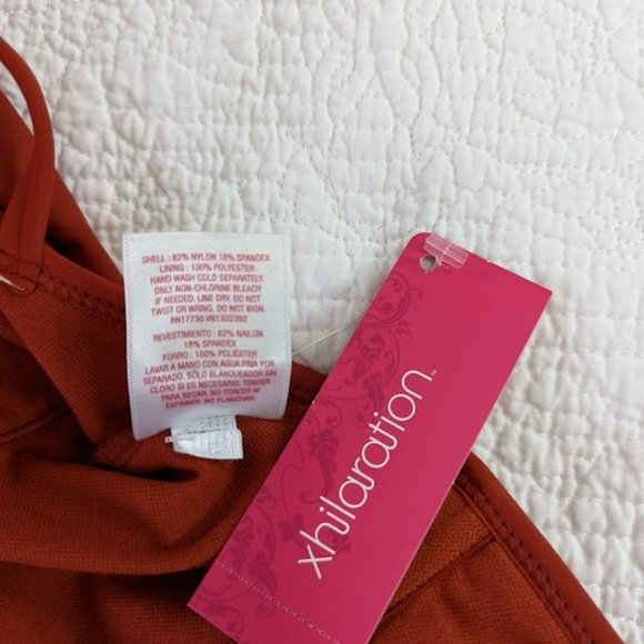 NWT Xhiliration Sangria Red One Piece Swimsuit - Size XL - Picture 8 of 8